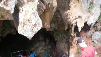 Group going into cave.