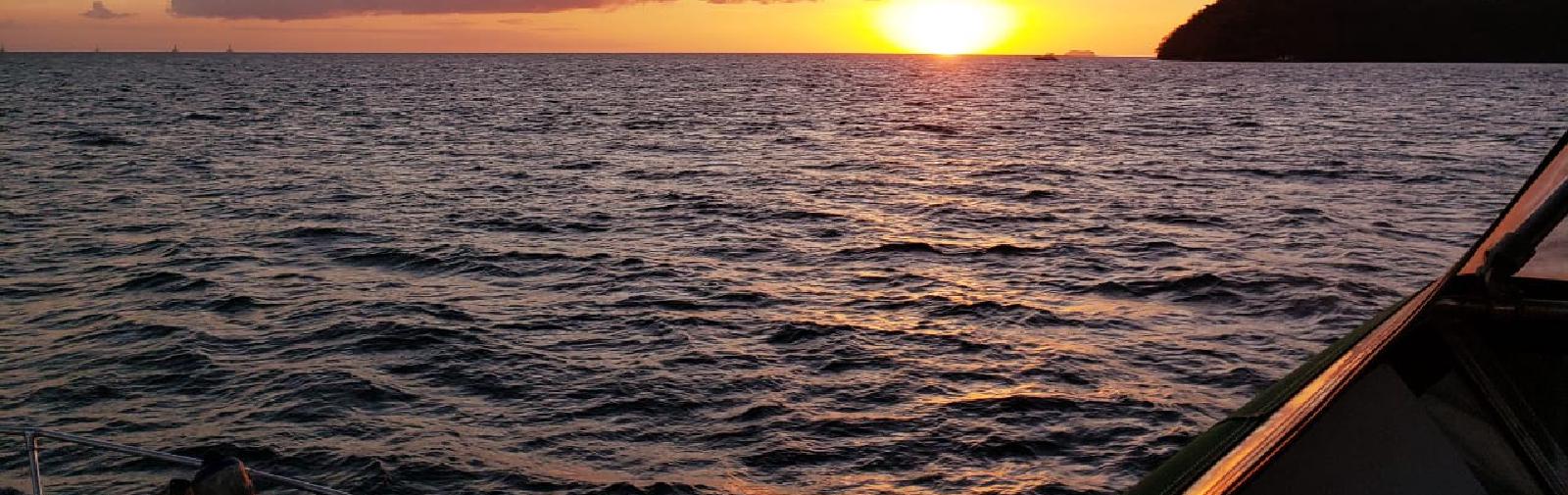 Sunset on horizon.